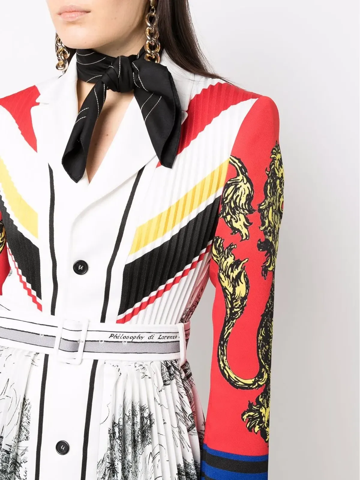Philosophy Di Lorenzo Serafini ストライプディテール プリーツ ミニドレス - 画像5