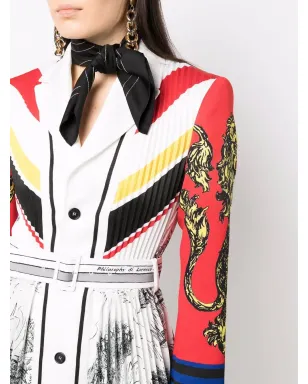 Philosophy Di Lorenzo Serafini ストライプディテール プリーツ ミニドレス - サムネイル5