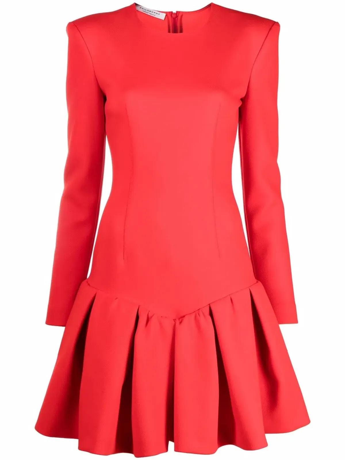 Philosophy Di Lorenzo Serafini プリーツヘム ロングスリーブドレス - 画像1