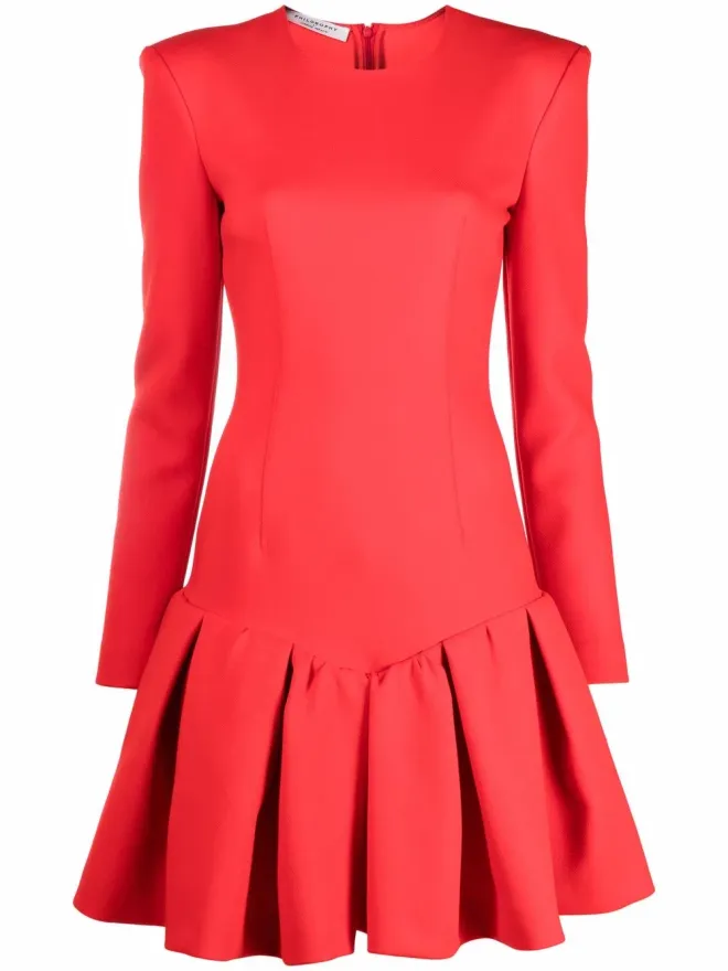 Philosophy Di Lorenzo Serafini Philosophy Di Lorenzo Serafini プリーツヘム ロングスリーブドレスの商品画像