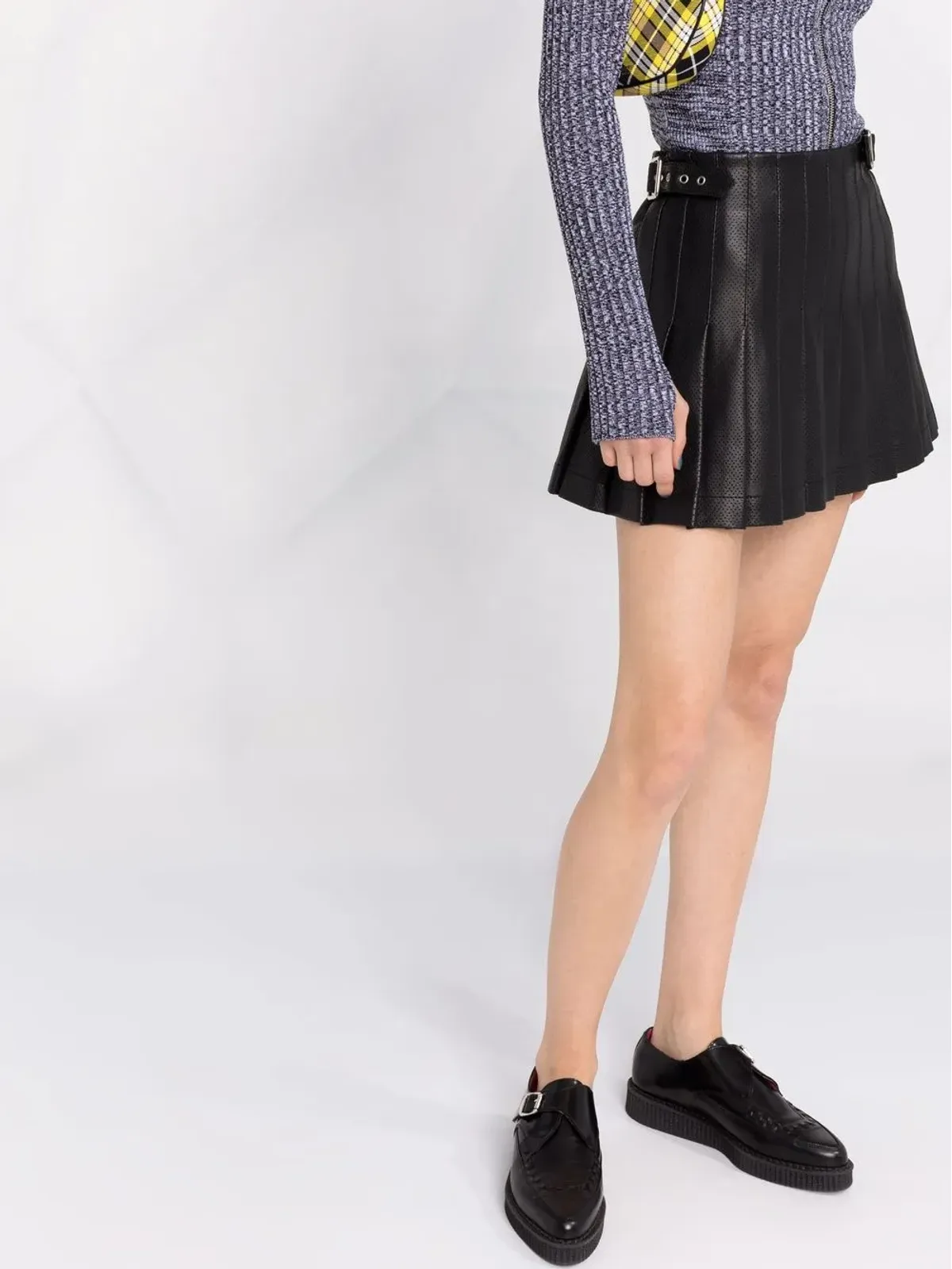 Philosophy Di Lorenzo Serafini プリーツレザー ミニスカート - 画像5