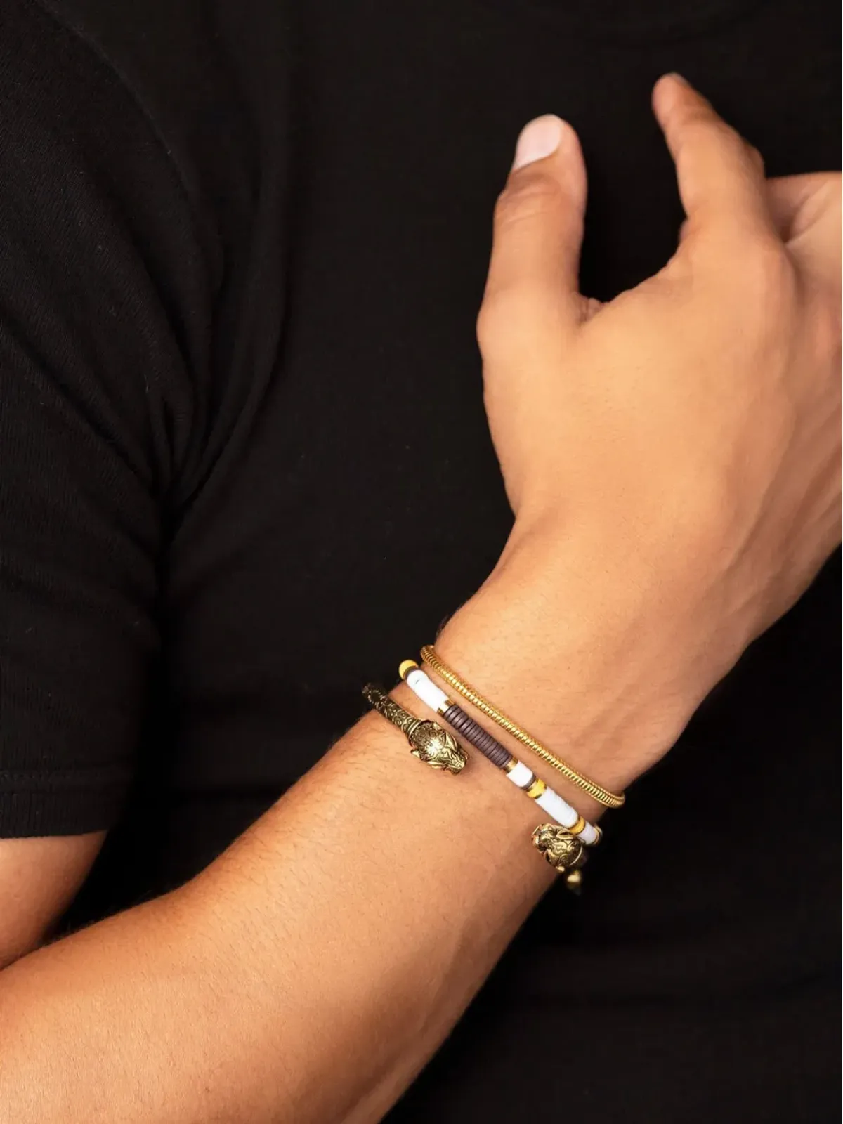 Nialaya Jewelry ラウンドチェーンブレスレット（ゴールド） - 画像4