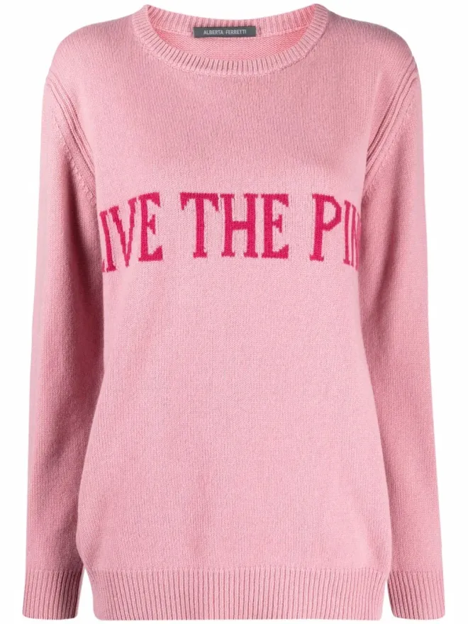 Alberta Ferretti Alberta Ferretti スローガンプリント ニットジャンパーの商品画像
