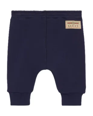 Gucci Kids ロゴパッチ トラックパンツ - ブルー - サムネイル1