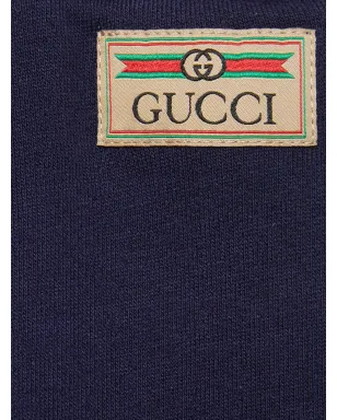 Gucci Kids ロゴパッチ トラックパンツ - ブルー - サムネイル3