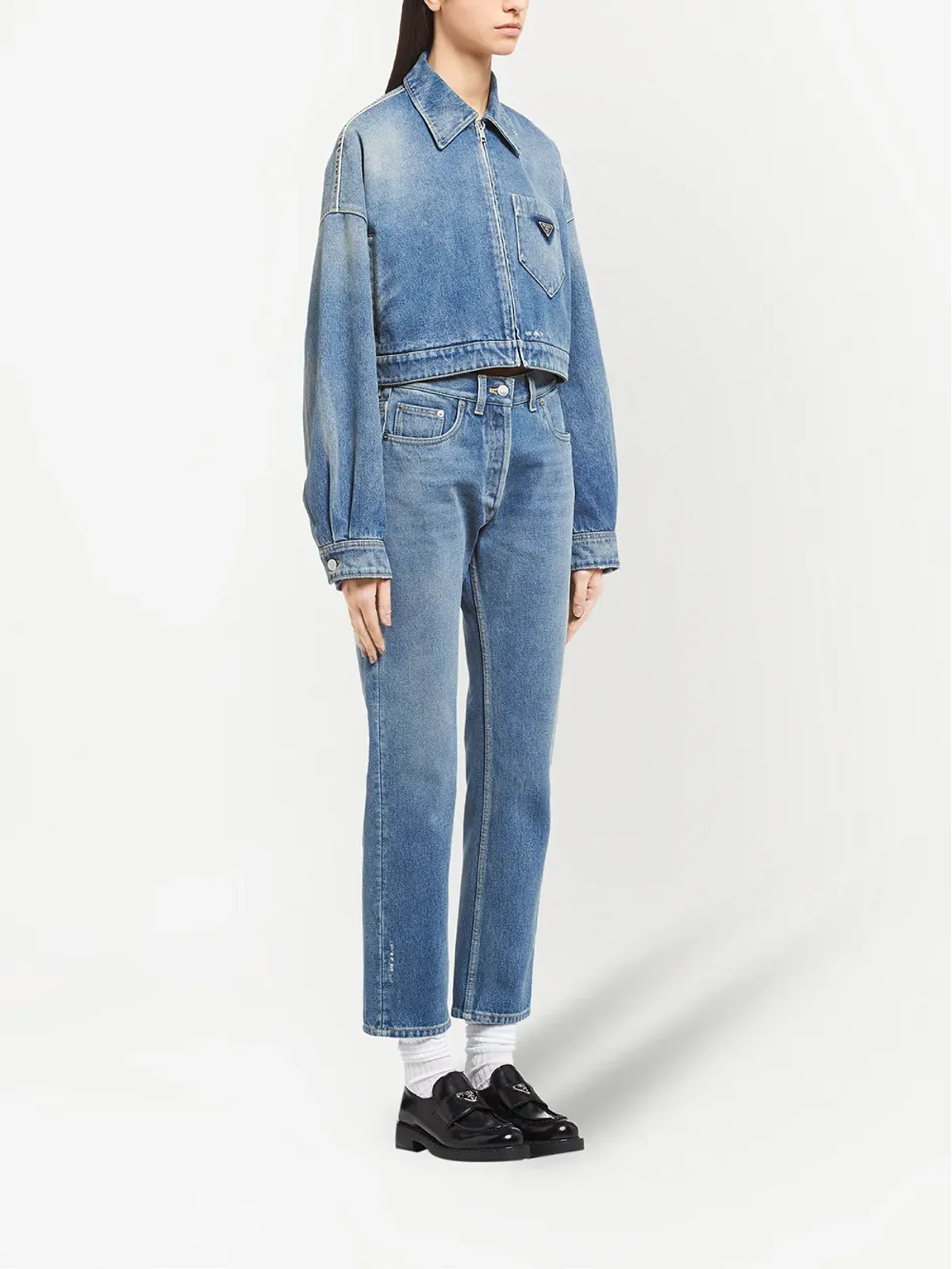 Prada クロップド オーガニックデニムジャケット - 画像3