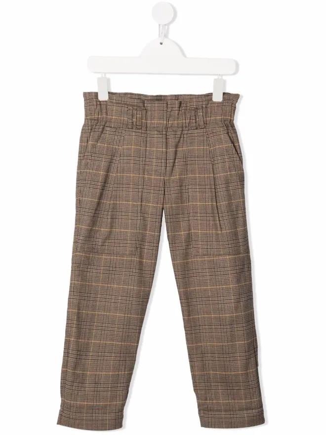 Brunello Cucinelli Kids Brunello Cucinelli Kids チェック柄ストレートパンツの商品画像