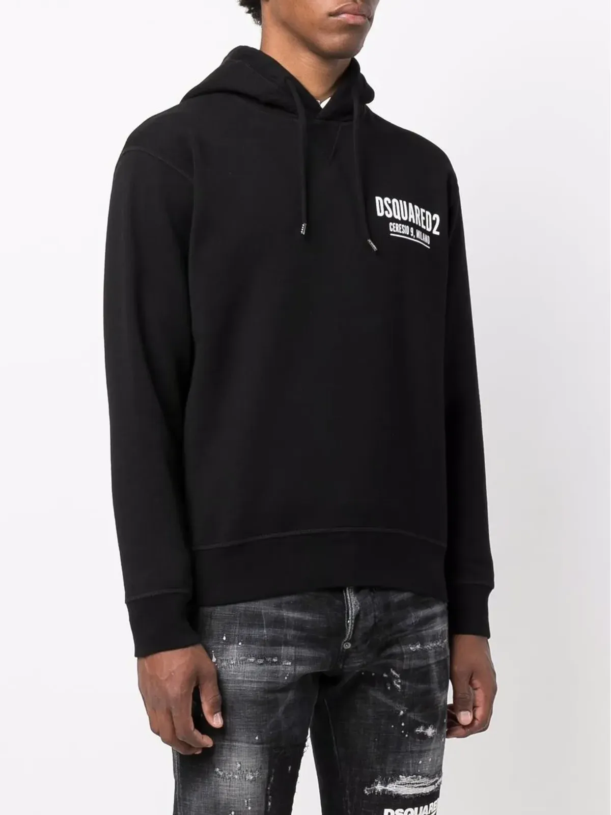 DSQUARED2 ロゴプリント コットン フード付きパーカー - 画像3