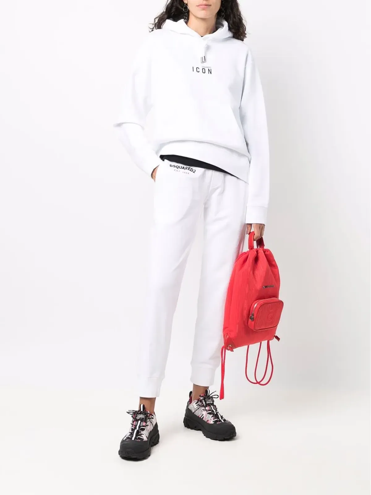 DSQUARED2 ロゴ ドローコード付き フーディー - 画像2