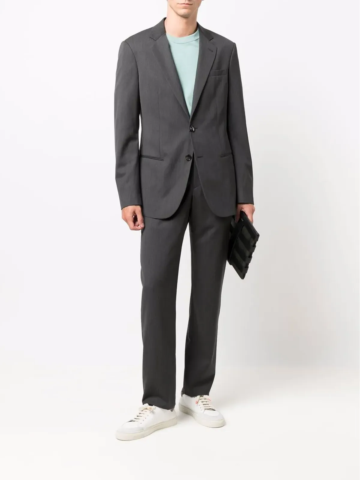 Giorgio Armani スリムフィット ウール ツーピーススーツ - グレー - 画像2