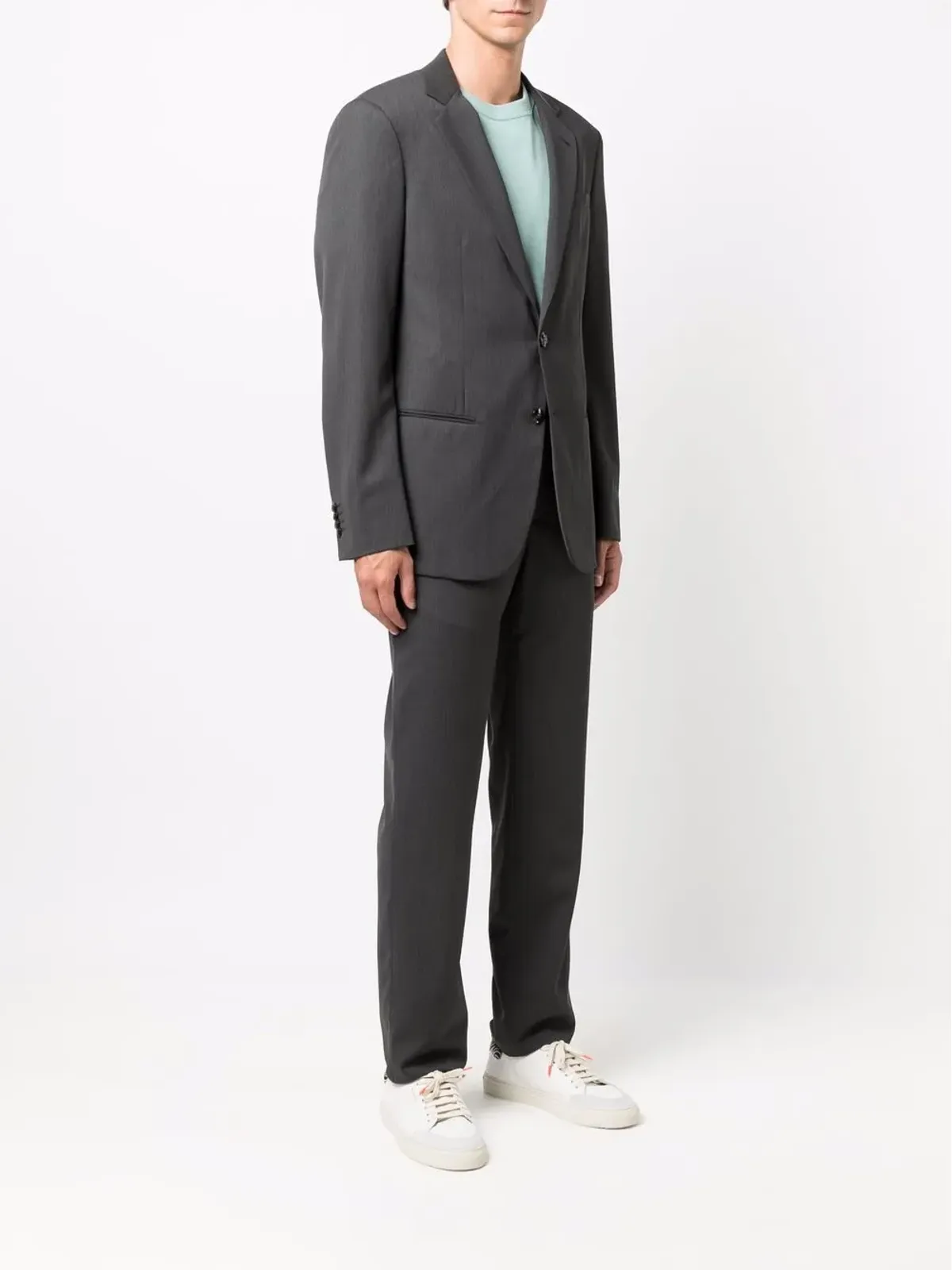 Giorgio Armani スリムフィット ウール ツーピーススーツ - グレー - 画像3