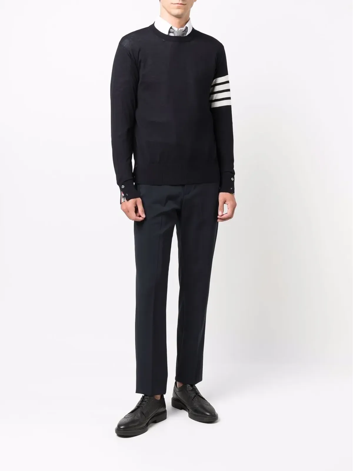 Thom Browne 4バー編み込みセーター - 画像2