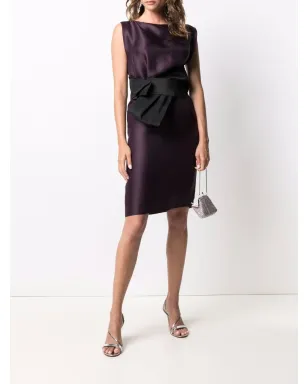 Lanvin ビンテージ 2006年 リボンディテール ノースリーブ ドレス パープル - サムネイル2