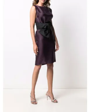 Lanvin ビンテージ 2006年 リボンディテール ノースリーブ ドレス パープル - サムネイル3