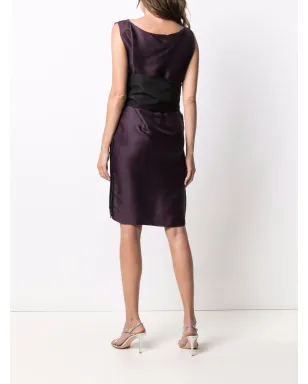 Lanvin ビンテージ 2006年 リボンディテール ノースリーブ ドレス パープル - サムネイル4