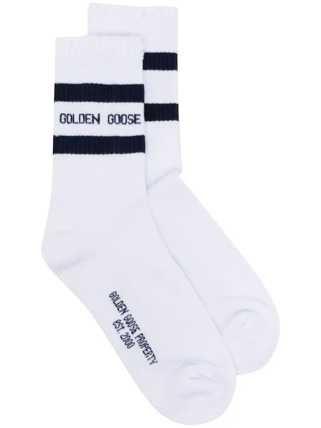 Golden Goose Golden Goose ストライプトリムリブソックスの商品画像