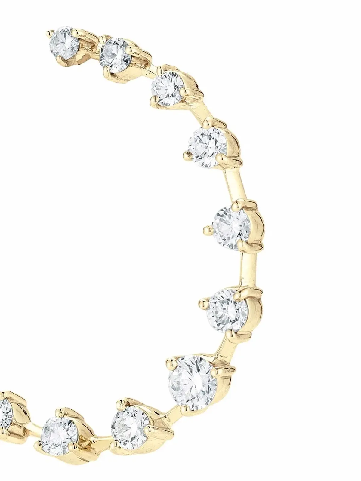 Jade Trau 18Kイエローゴールド ダイヤモンド 三日月型フープピアス - 画像2