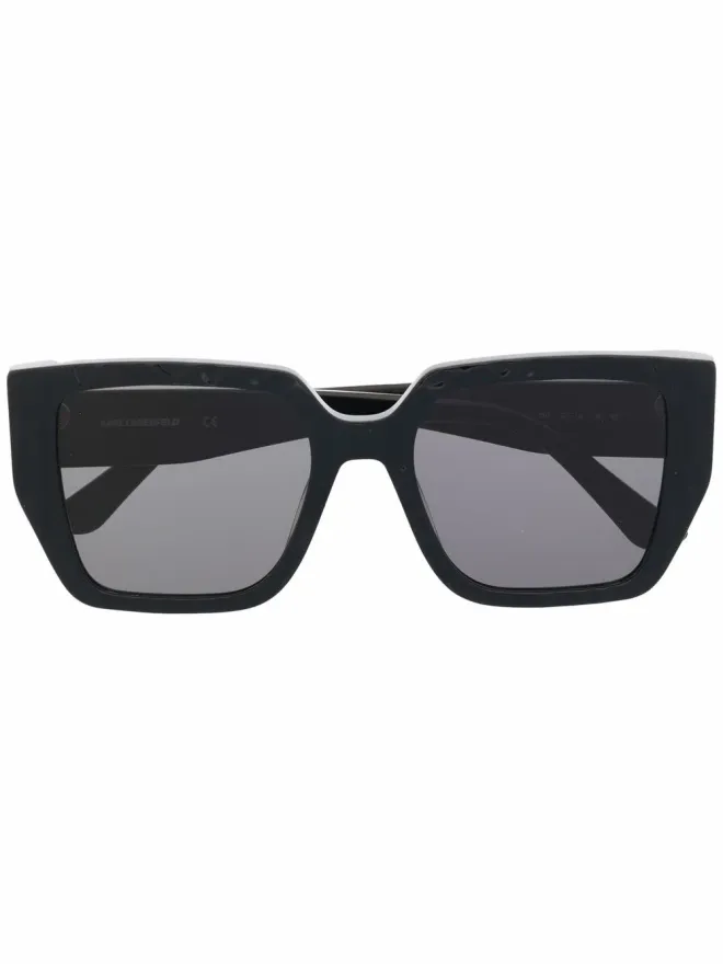 Karl Lagerfeld Karl Lagerfeld ティント加工パイロットフレーム サングラス - ブラックの商品画像