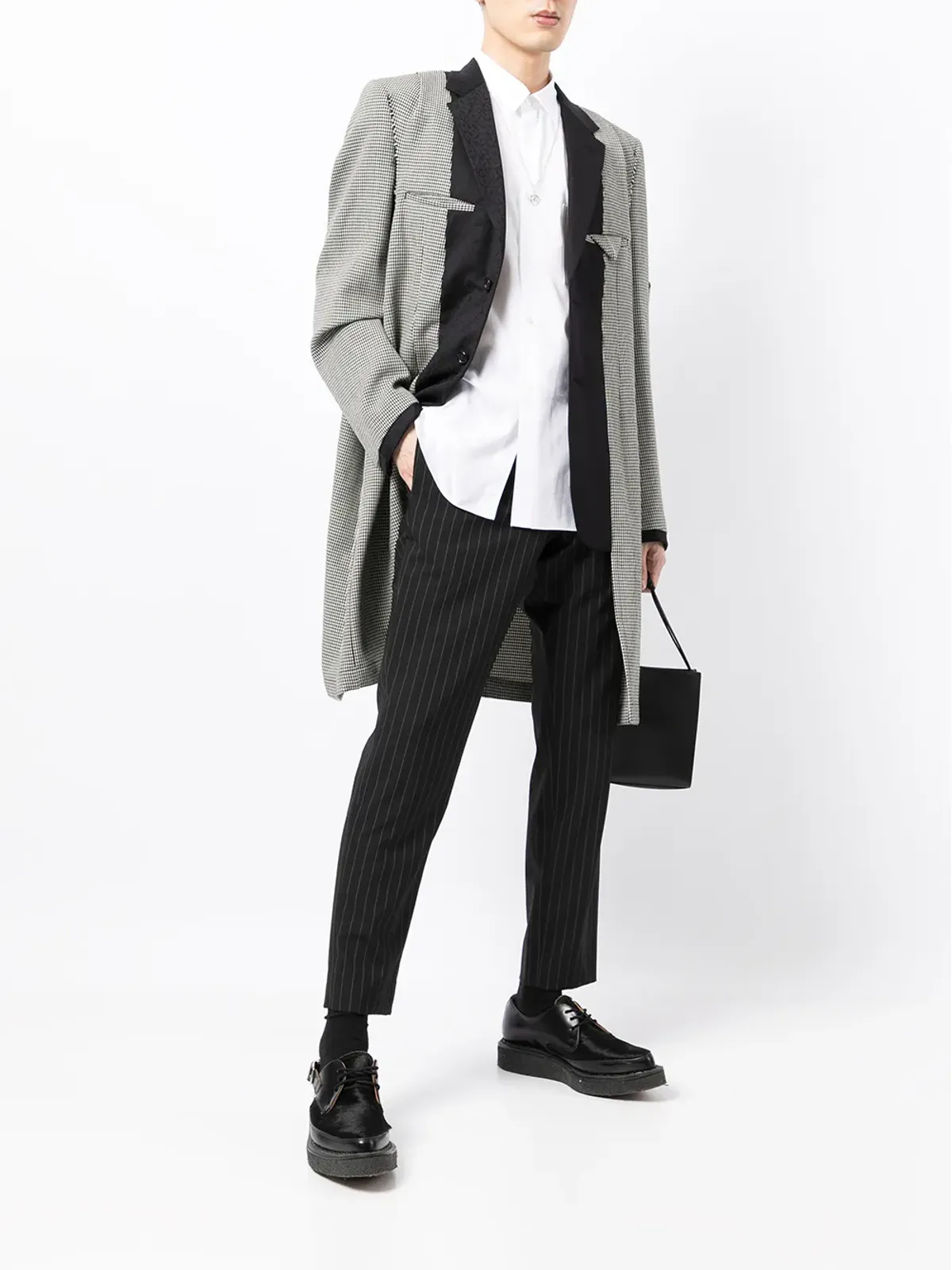 Comme des Garçons Homme Plus レイヤードパネル ロングライン ブレザー - 画像2