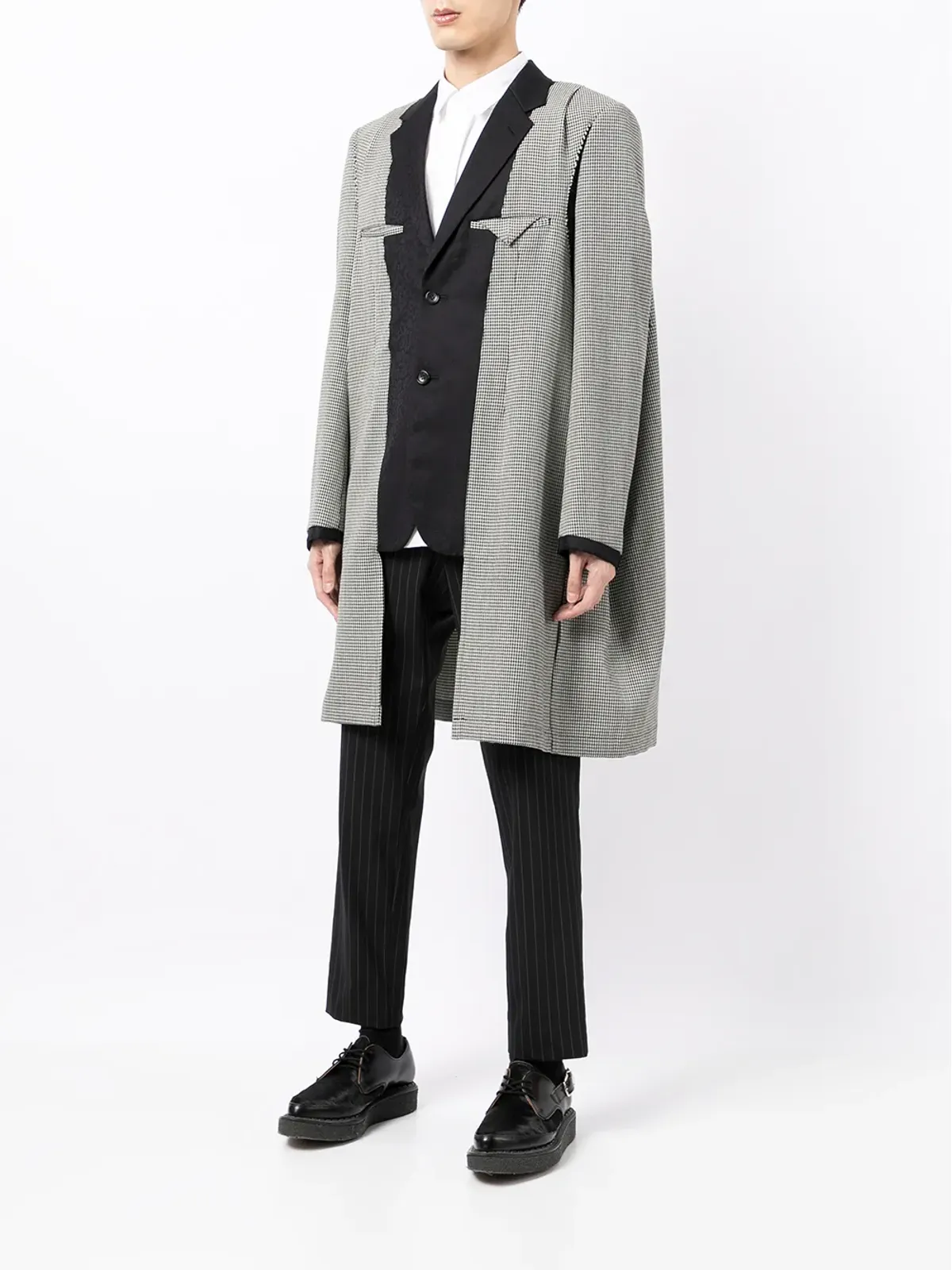 Comme des Garçons Homme Plus レイヤードパネル ロングライン ブレザー - 画像3