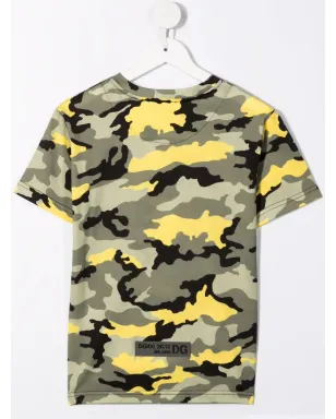 Dolce & Gabbana Kids カモフラージュ柄 コットン Tシャツ - グリーン - サムネイル2