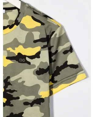 Dolce & Gabbana Kids カモフラージュ柄 コットン Tシャツ - グリーン - サムネイル3