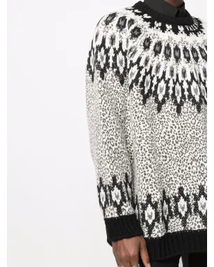 Valentino Garavani インターシャ柄ジャンパー - White - サムネイル5