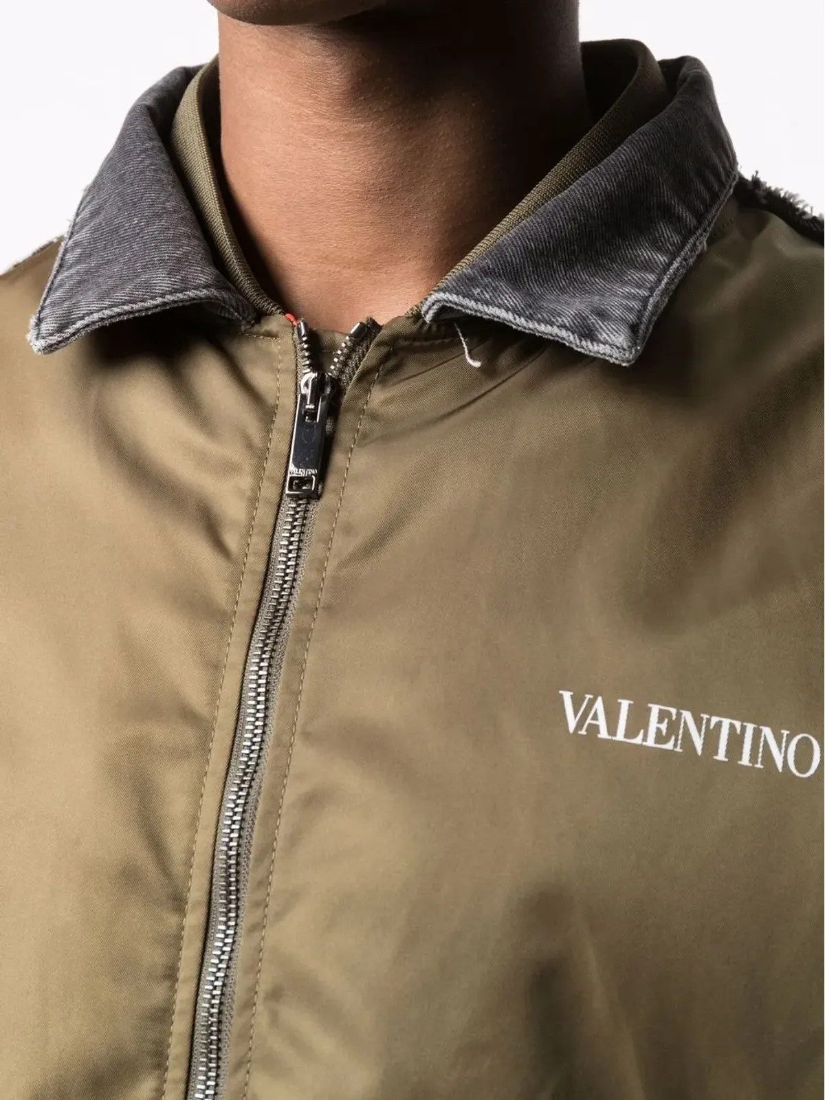 Valentino Garavani ロゴプリント ボンバージャケット グリーン - 画像5