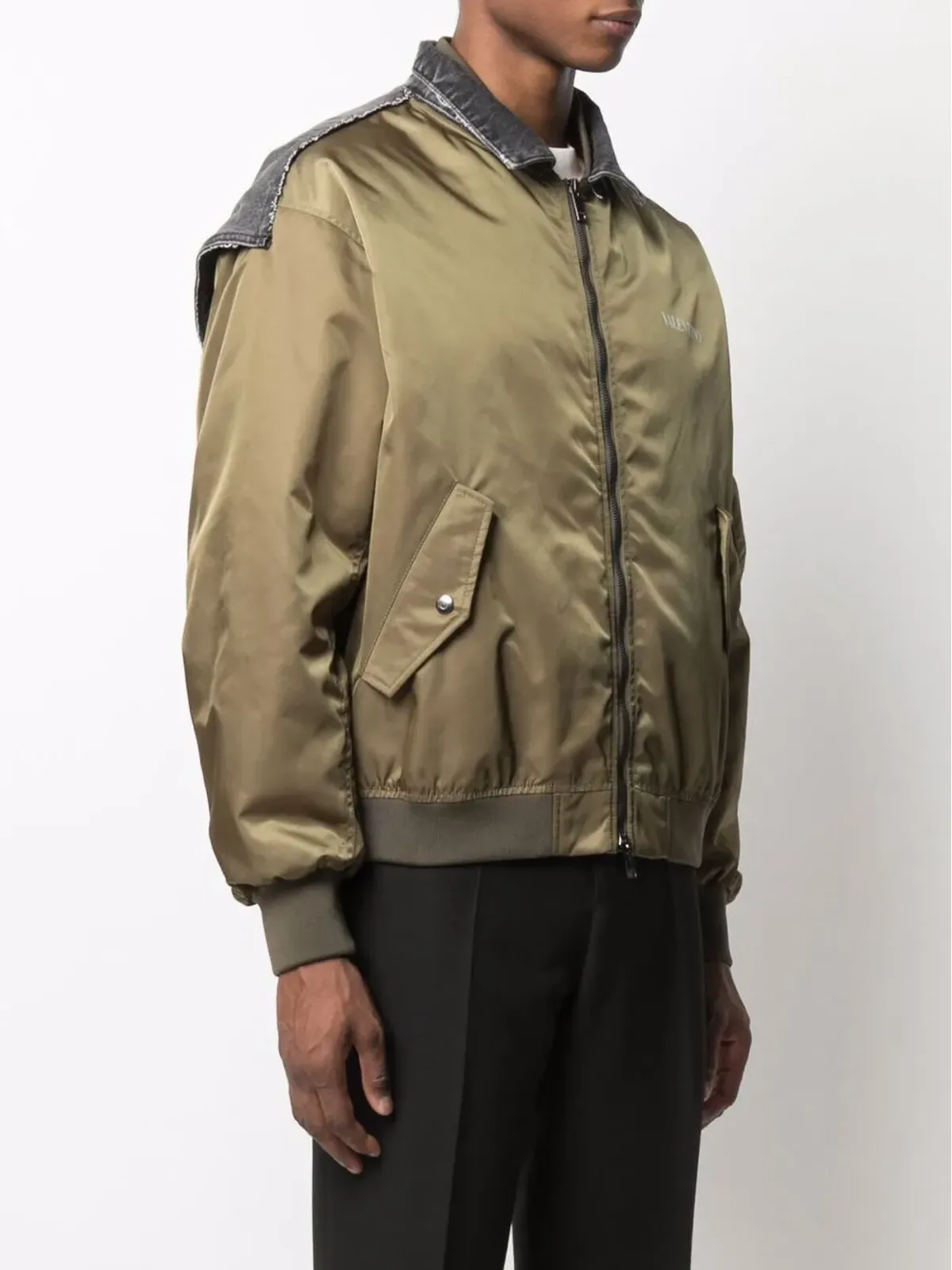 Valentino Garavani ロゴプリント ボンバージャケット グリーン - 画像3