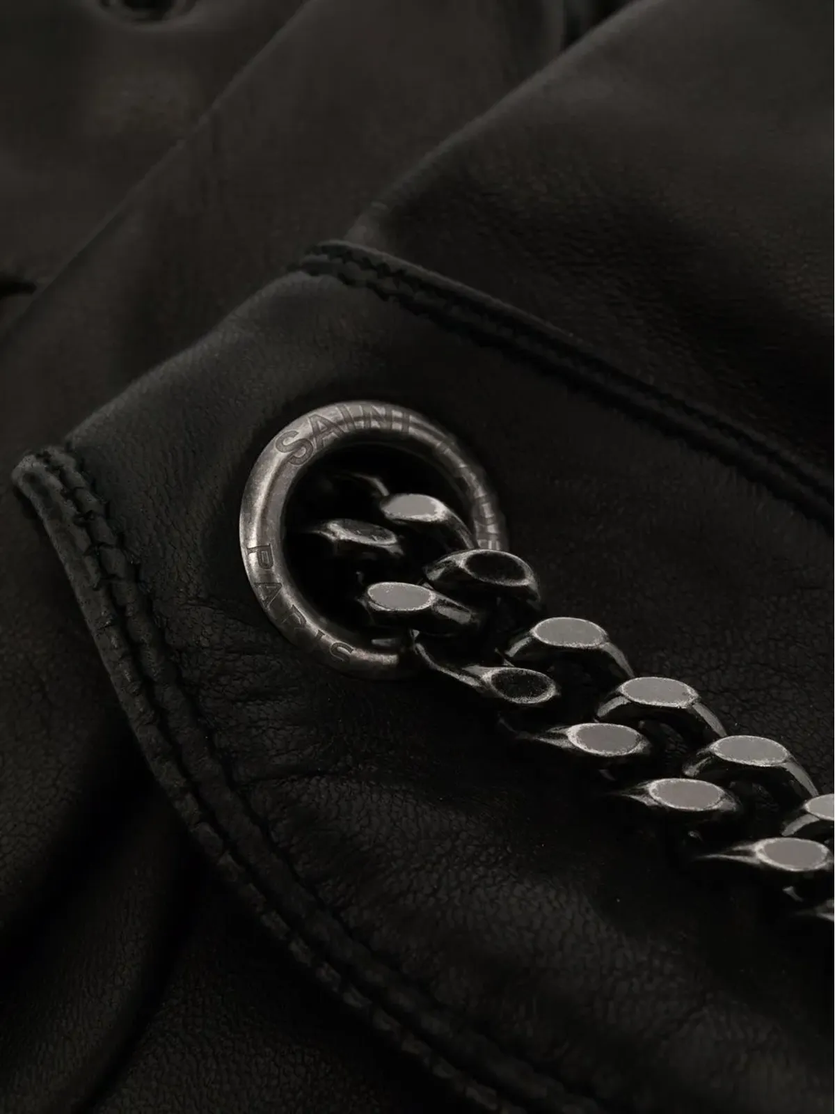 Saint Laurent チェーンリンク・フルフィンガーグローブ - ブラック - 画像2