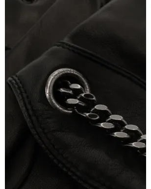 Saint Laurent チェーンリンク・フルフィンガーグローブ - ブラック - サムネイル2