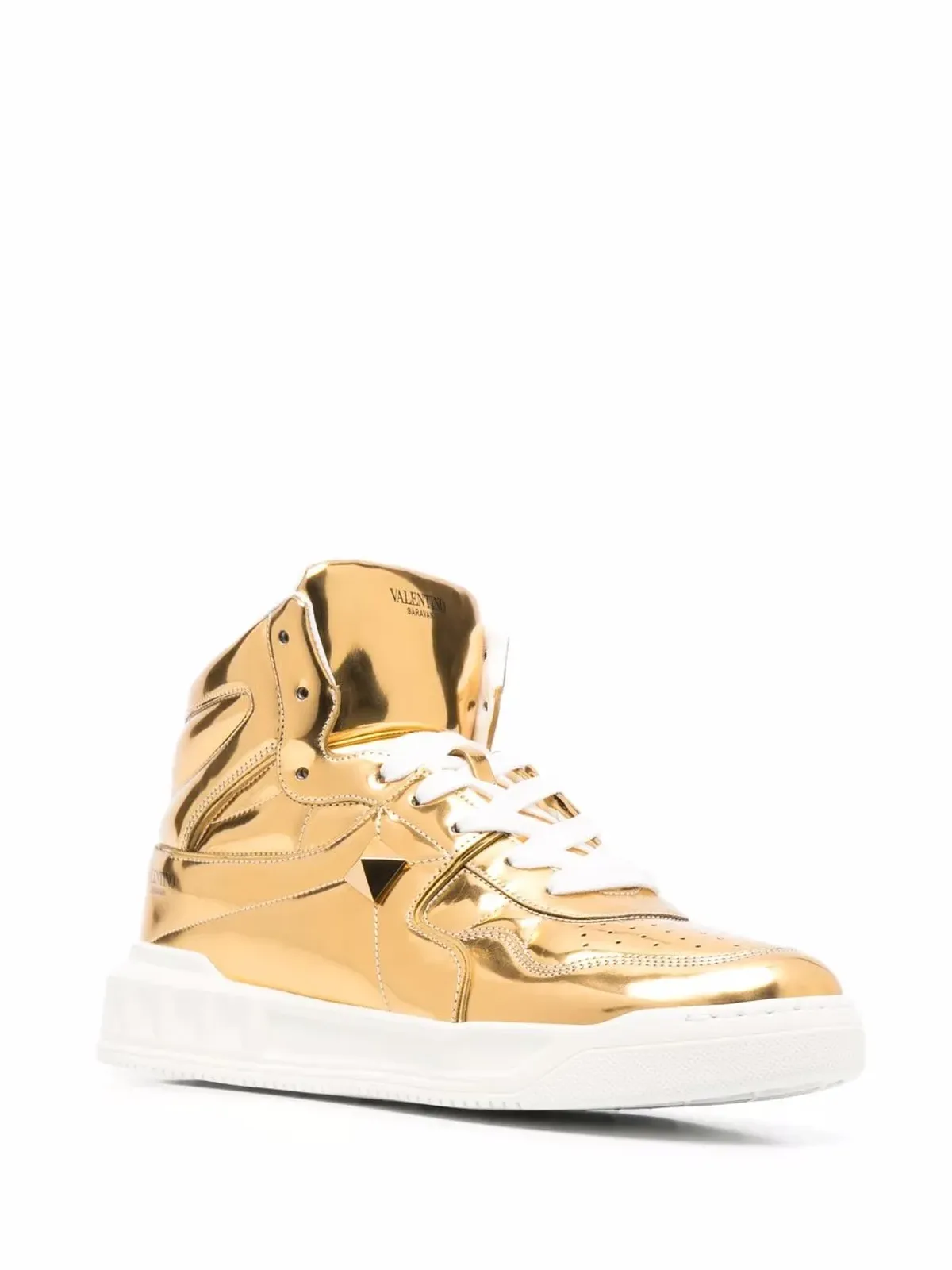 Valentino Garavani メタリックエフェクト レースアップスニーカー - Gold - 画像2
