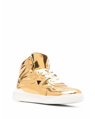 Valentino Garavani メタリックエフェクト レースアップスニーカー - Gold - サムネイル2