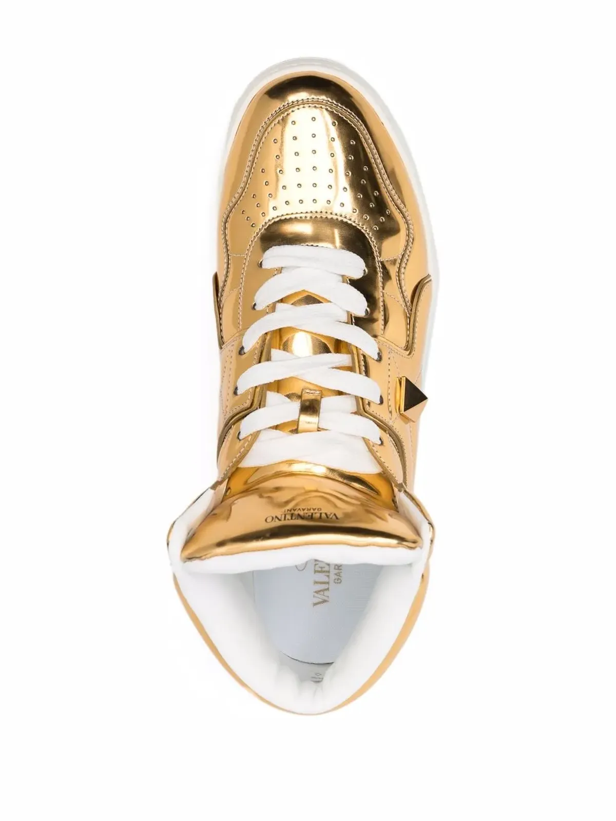 Valentino Garavani メタリックエフェクト レースアップスニーカー - Gold - 画像4