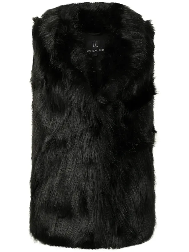 Unreal Fur Unreal Fur ローズ プレミアム フェイクファー ジレ - ブラックの商品画像