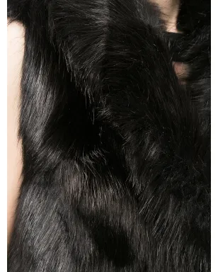 Unreal Fur ローズ プレミアム フェイクファー ジレ - ブラック - サムネイル5