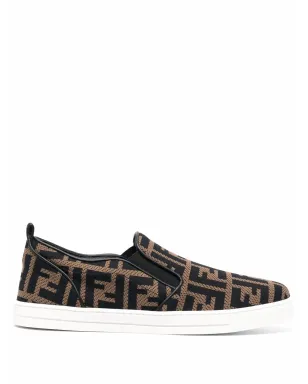 Fendi Kids FF-logo slip-on sneakers - サムネイル1