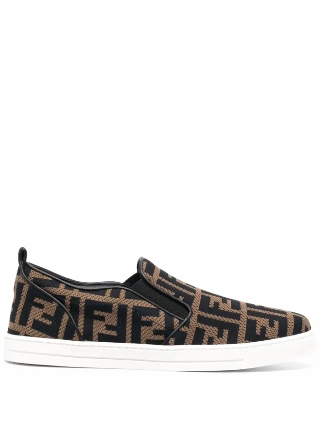 Fendi Kids Fendi Kids FF-logo slip-on sneakersの商品画像
