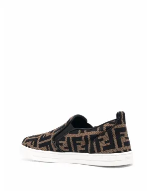 Fendi Kids FF-logo slip-on sneakers - サムネイル3