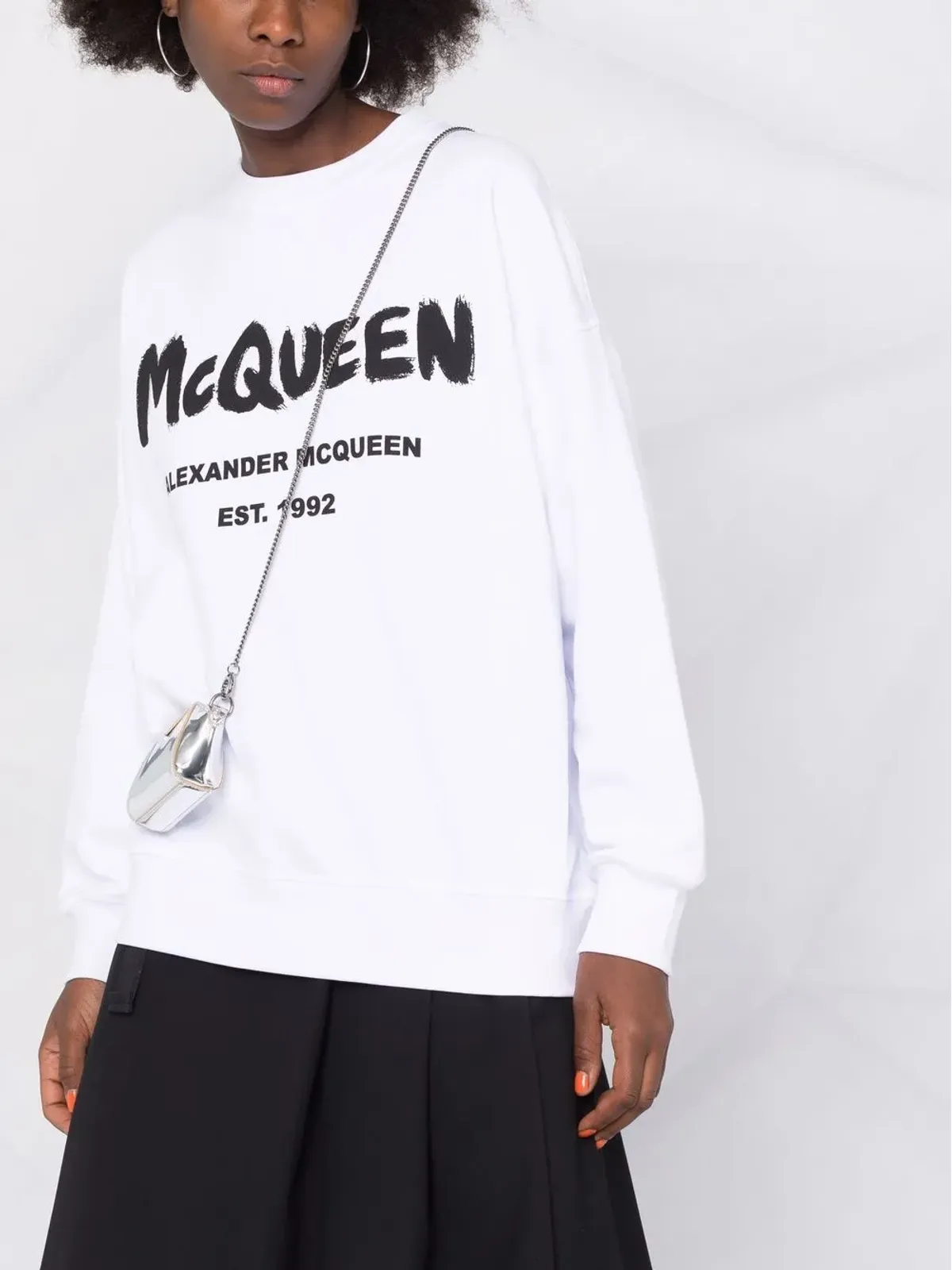 Alexander McQueen ロゴプリント コットン スウェットシャツ - White - 画像5