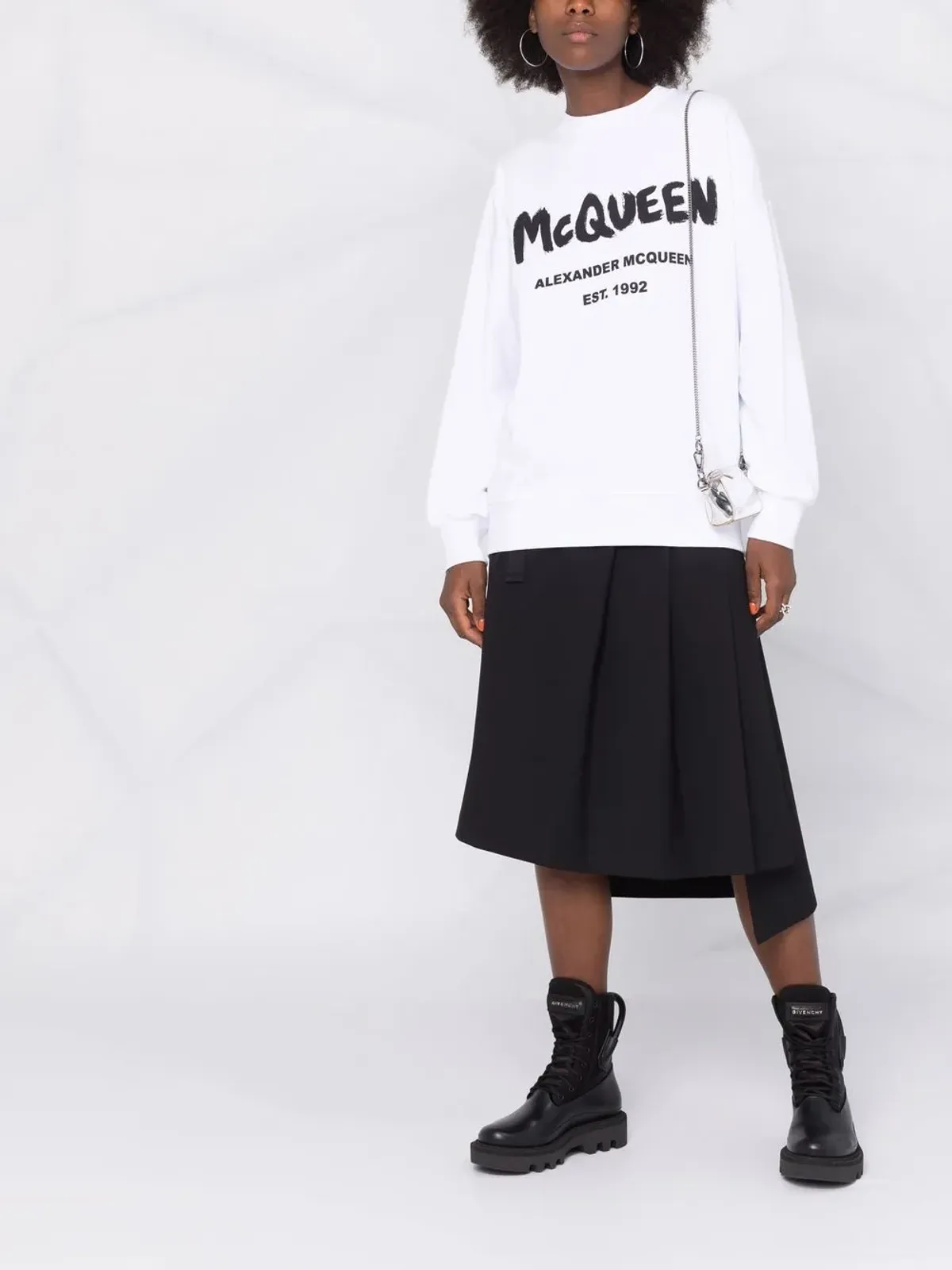 Alexander McQueen ロゴプリント コットン スウェットシャツ - White - 画像2