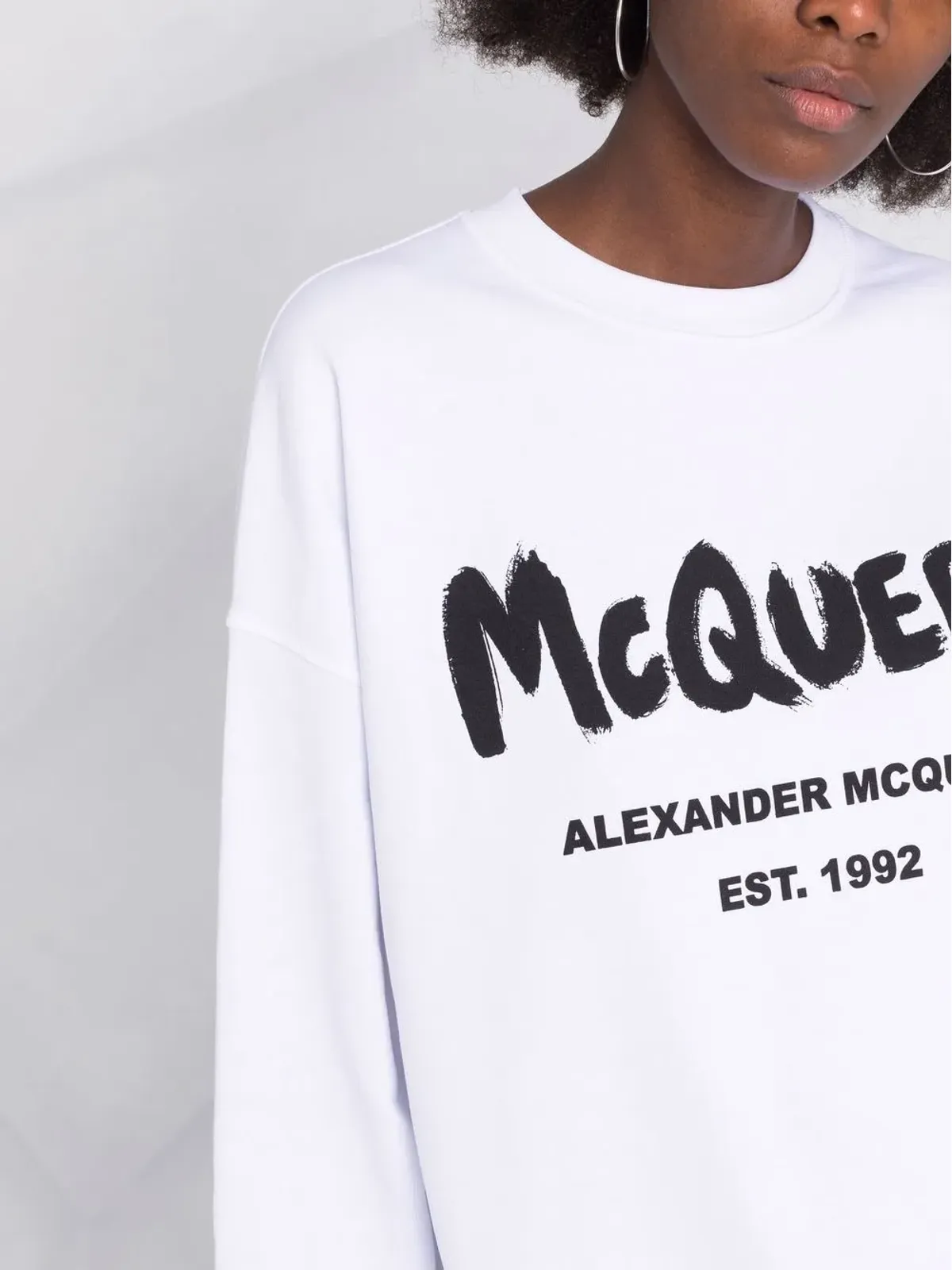 Alexander McQueen ロゴプリント コットン スウェットシャツ - White - 画像3
