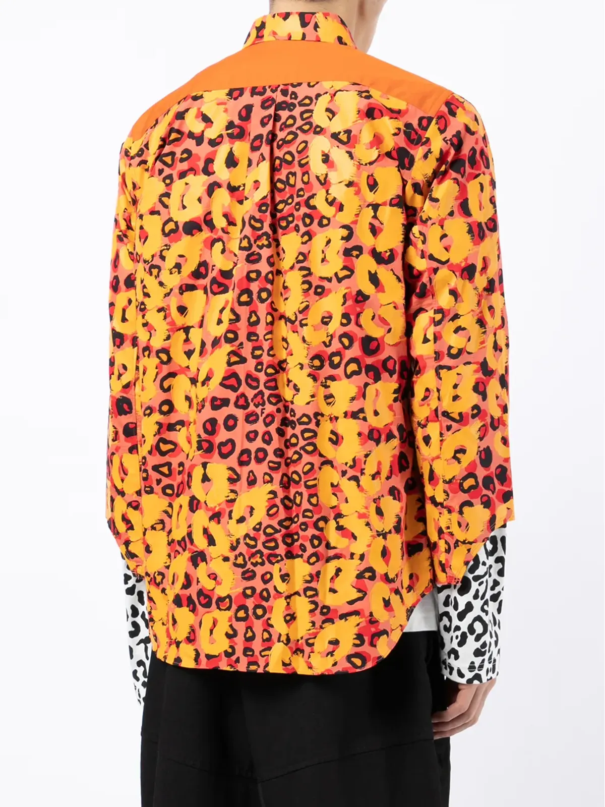 Black Comme Des Garçons プリント・カットアウト・カフシャツ - レッド - 画像4