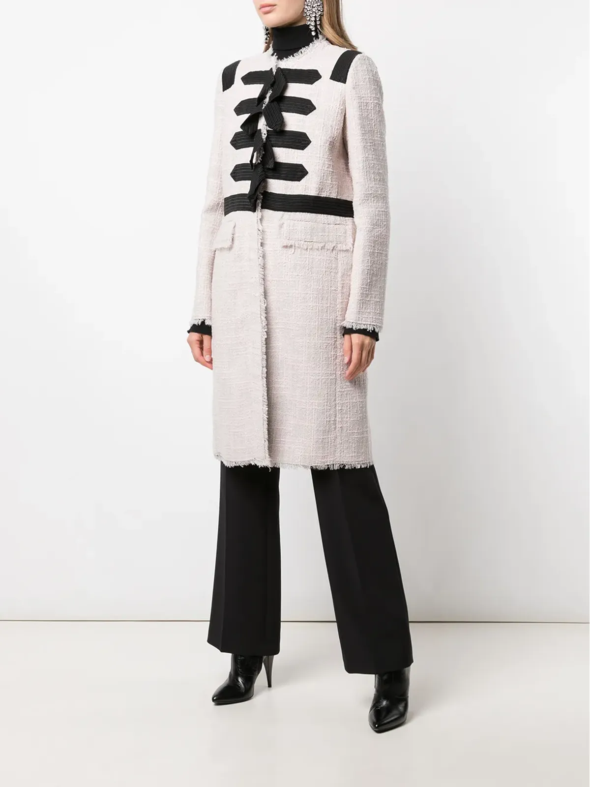 Giambattista Valli シングルブレスト ツイードコート - 画像3