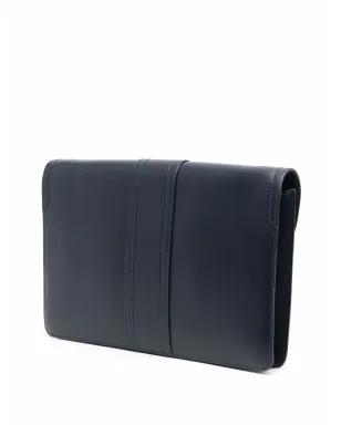 Hermès Pre-Owned 1997年 ネイビーフラップクラッチ - サムネイル3