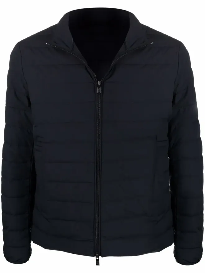 Emporio Armani Emporio Armani パッド入りロゴパッチジャケット ブルーの商品画像