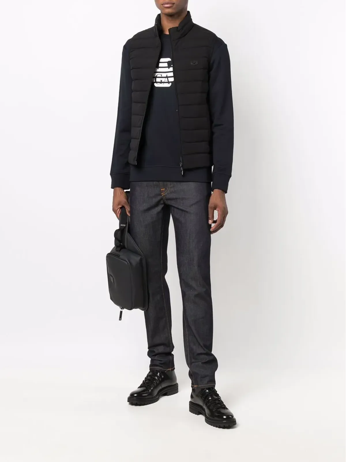 Emporio Armani ロゴプリント クルーネック スウェットシャツ - 画像2