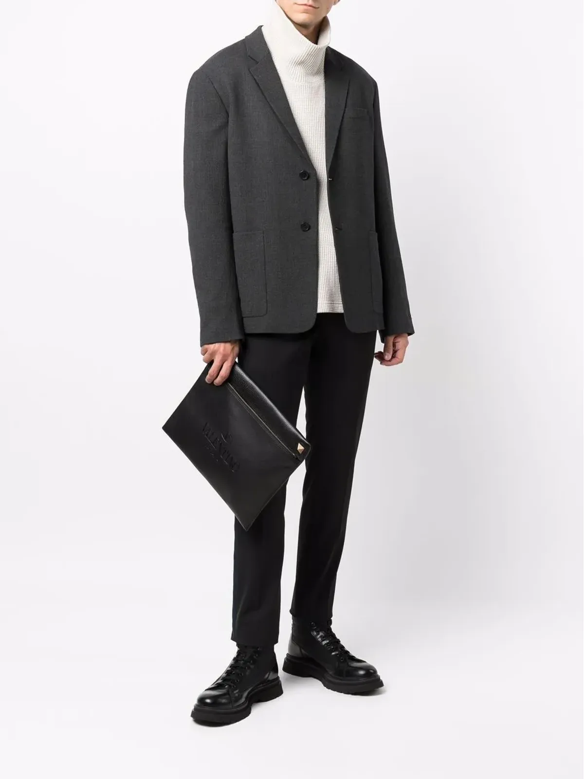 Valentino Garavani Rockstud-embellished クラッチバッグ - 画像2