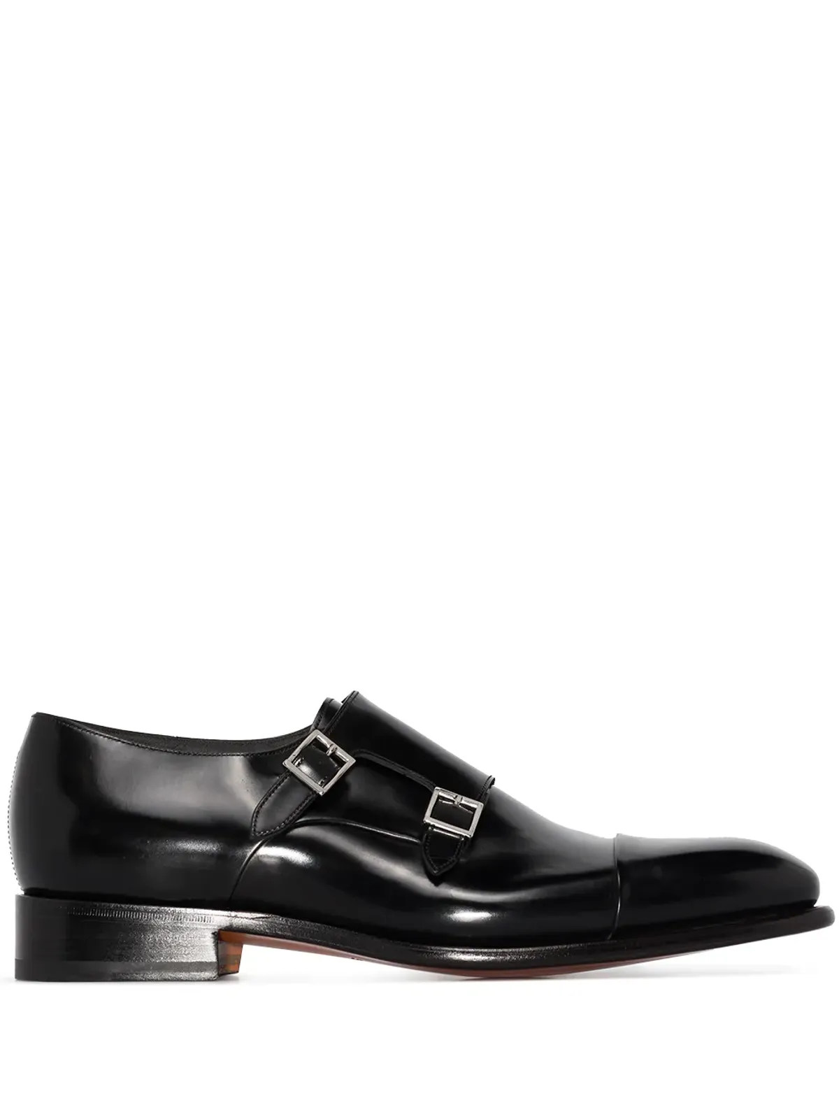 Santoni カーターレザーのモンクシューズ - ブラック - 画像1