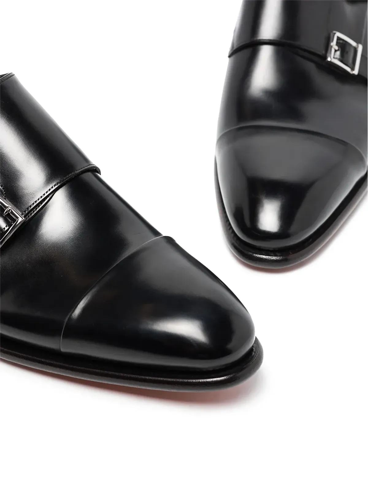 Santoni カーターレザーのモンクシューズ - ブラック - 画像2